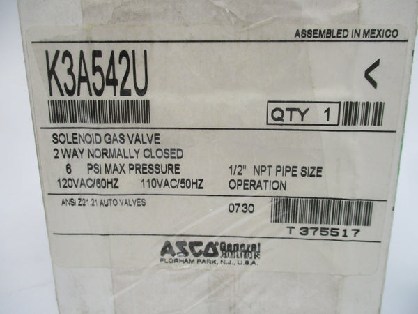 ASCO K3A542U 110/120VAC 6PSI 1/2" NSMP