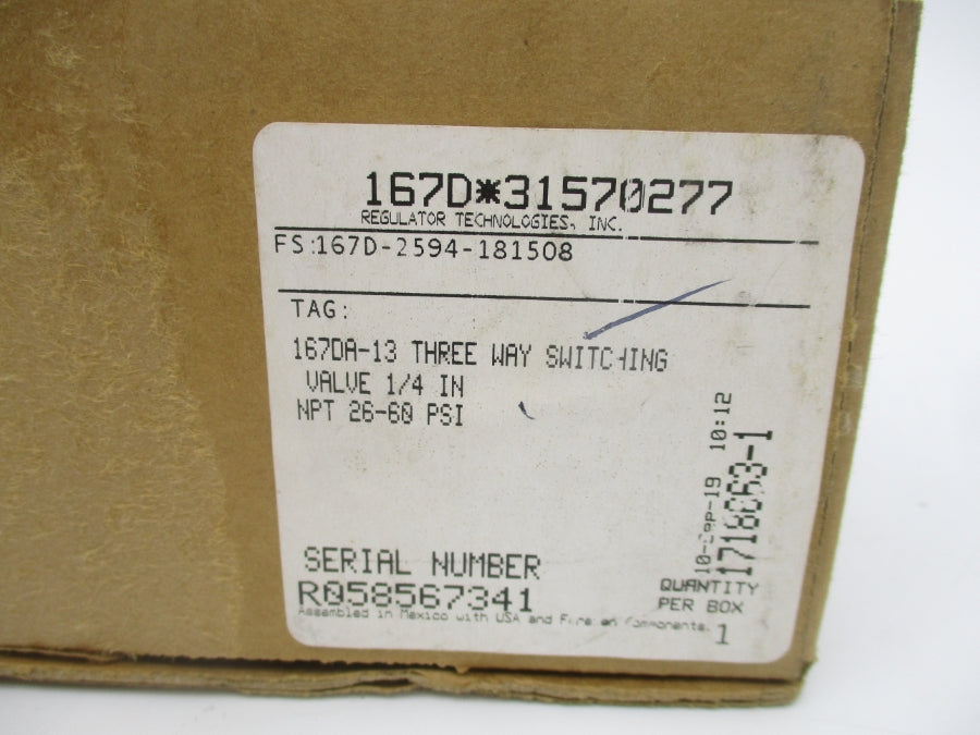 FISHER 167DA-13 167D-2594-181508 26-60PSI 1/4" NSMP