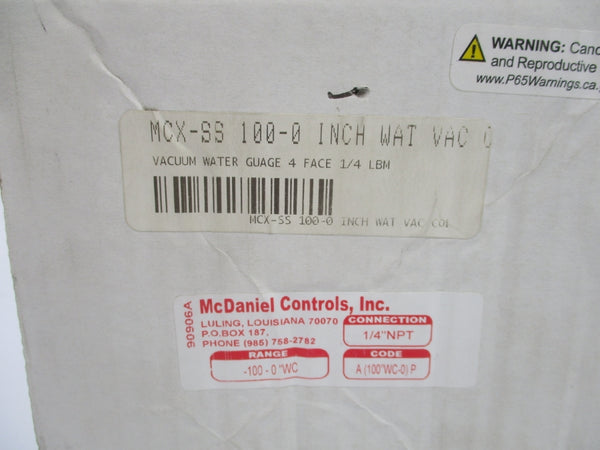 MCDANIEL CONTROLS MCX-SS 100-0 1/4" NSMP