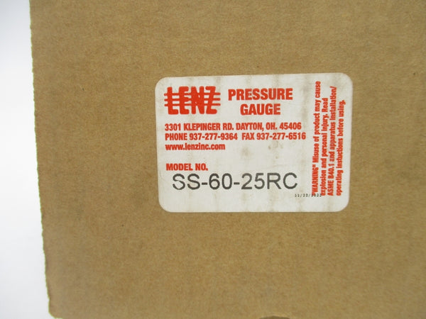 LENZ SS-60-25RC 0-60PSI NSMP