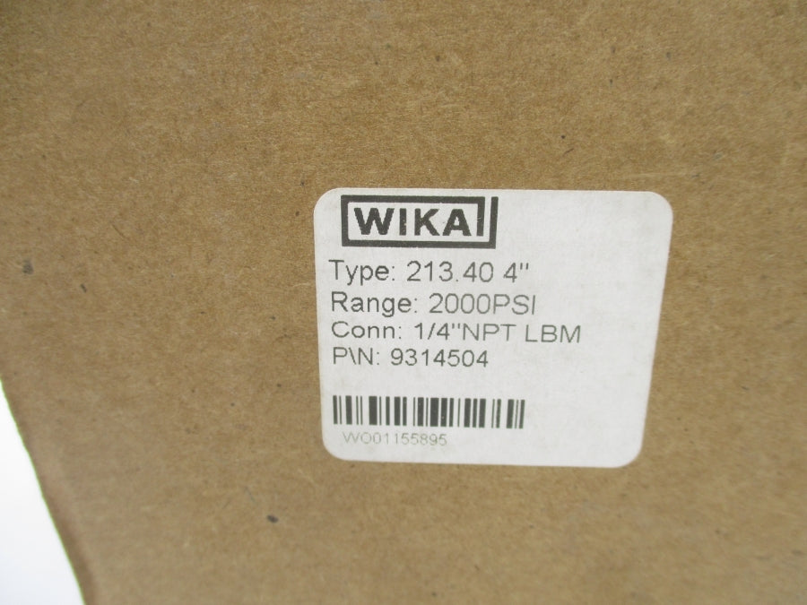 WIKA 9314504 0-2000PSI 1/4" NSMP