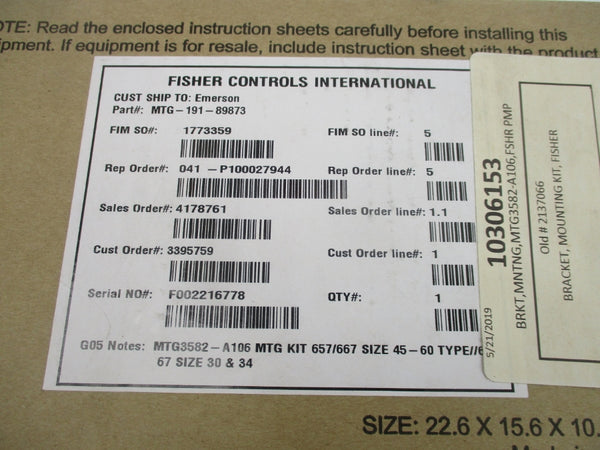 FISHER MTG-191-89873 NSMP