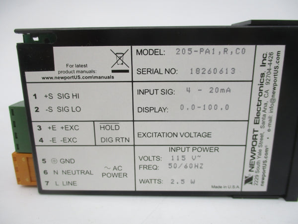 NEWPORT 205-PA1RC0 115V 0.0-100.0 NSMP