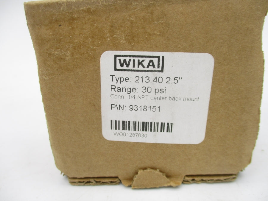 WIKA 9318151 0-30PSI 1/4" NSMP