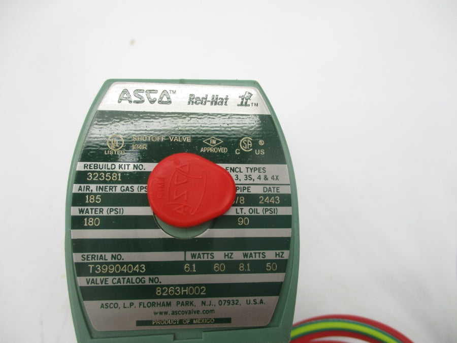 ASCO 8263H002 110/120V 180-185PSI 3/8" NSMP