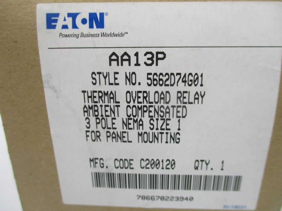 EATON AA13P 5662D74G01 600VAC NSMP