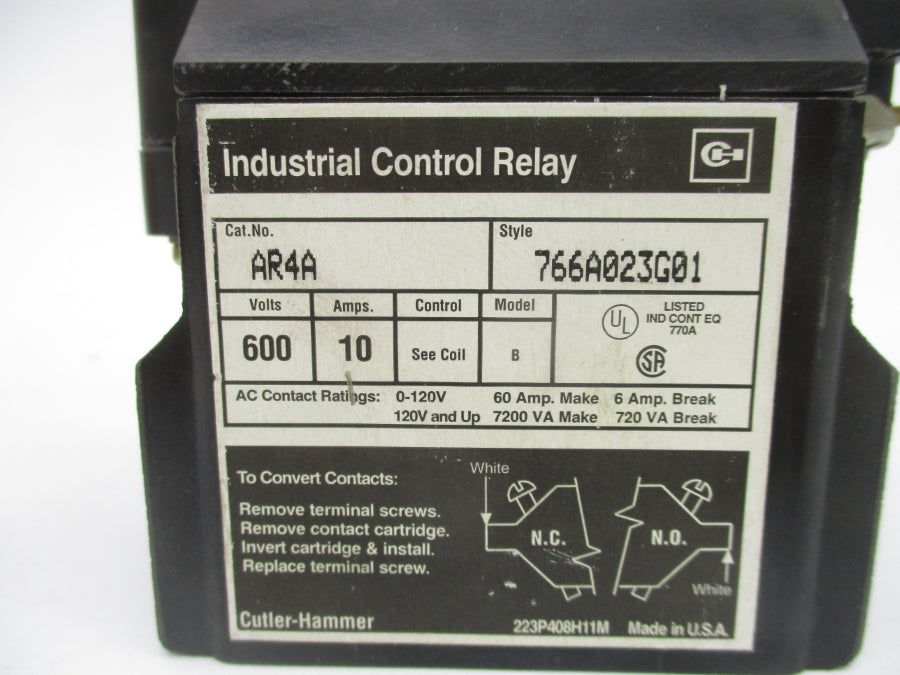 CUTLER HAMMER AR4A 766A023G01 110/120V 60A NSMP