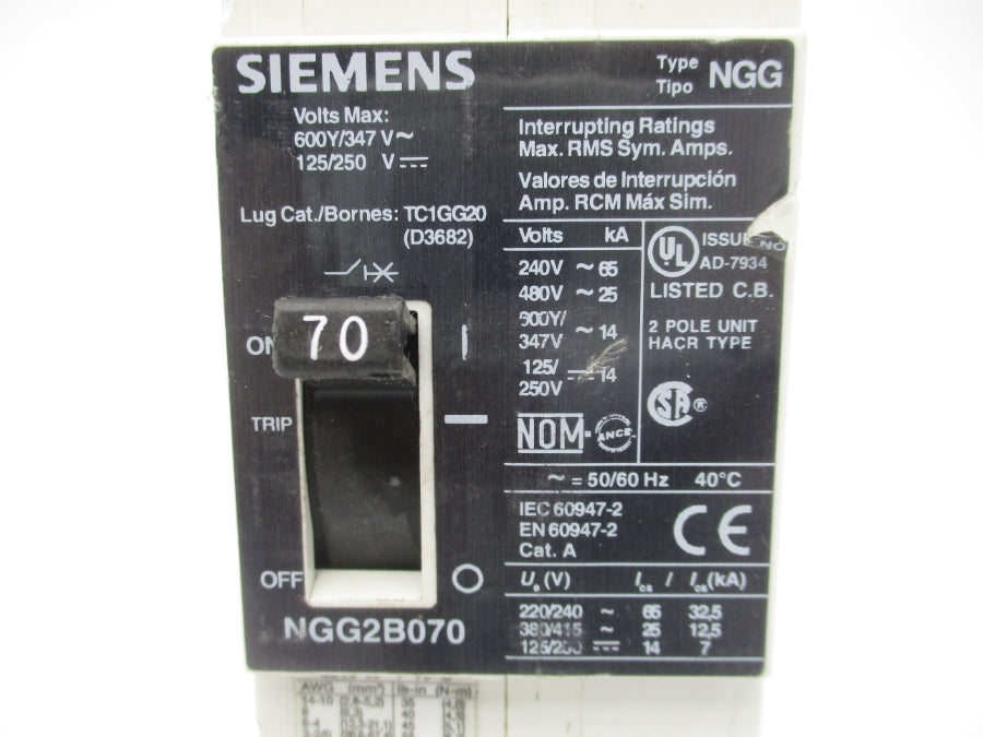 SIEMENS NGG2B070 600V 70A UNMP