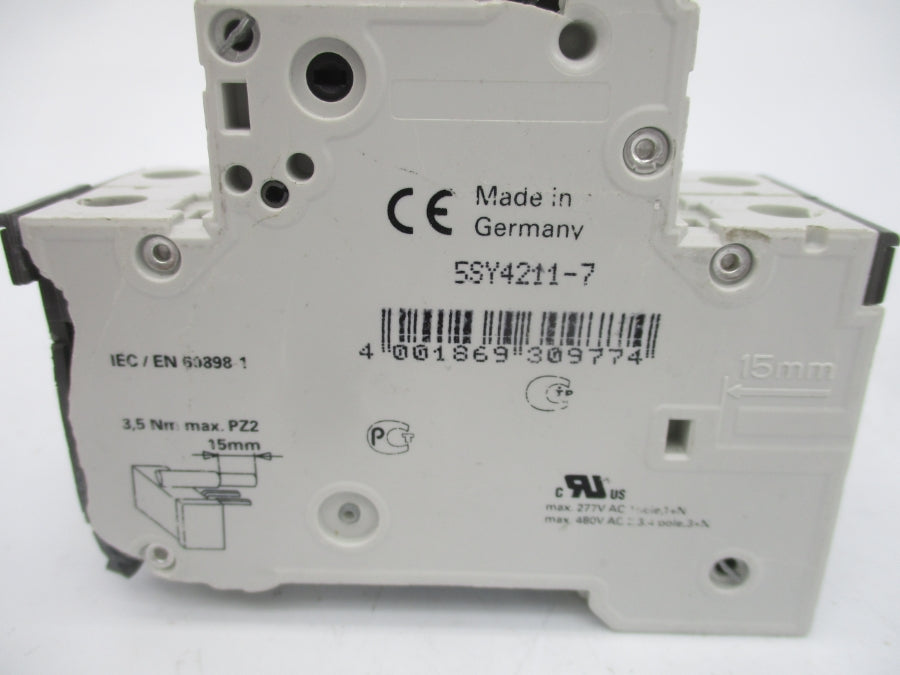 SIEMENS 5SY4211-7 5SY42MCBC5 400V 5A (AS PICTURED) UNMP