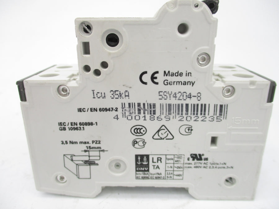 SIEMENS 5SY4204-8 5SY42MCBD4 400V 4A UNMP