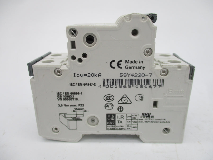 SIEMENS 5SY4220-7 5SY42MCBC20 400V 20A UNMP