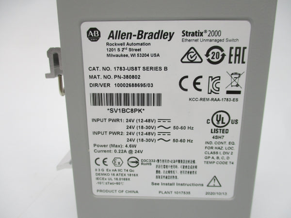 ALLEN BRADLEY 1783-US8T SER. B 24V NSMP