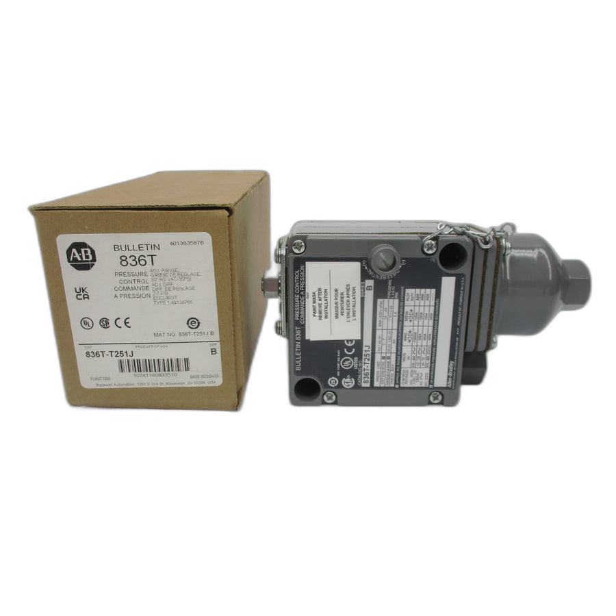 ALLEN BRADLEY 836T-T251J SER. B 120-600VAC 2-7PSI (BR/WH) NSMP