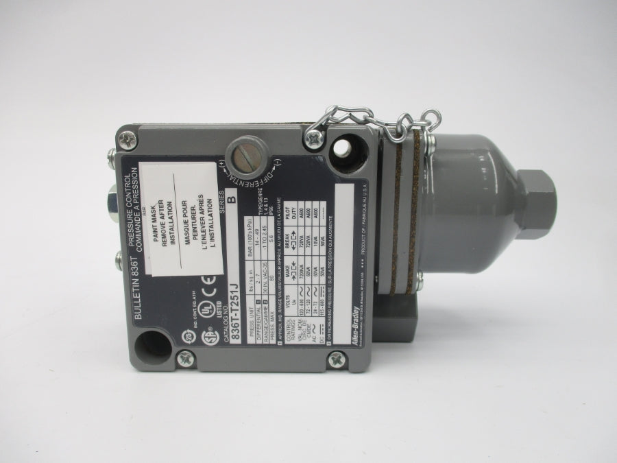 ALLEN BRADLEY 836T-T251J SER. B 120-600VAC 2-7PSI (BR/WH) NSMP