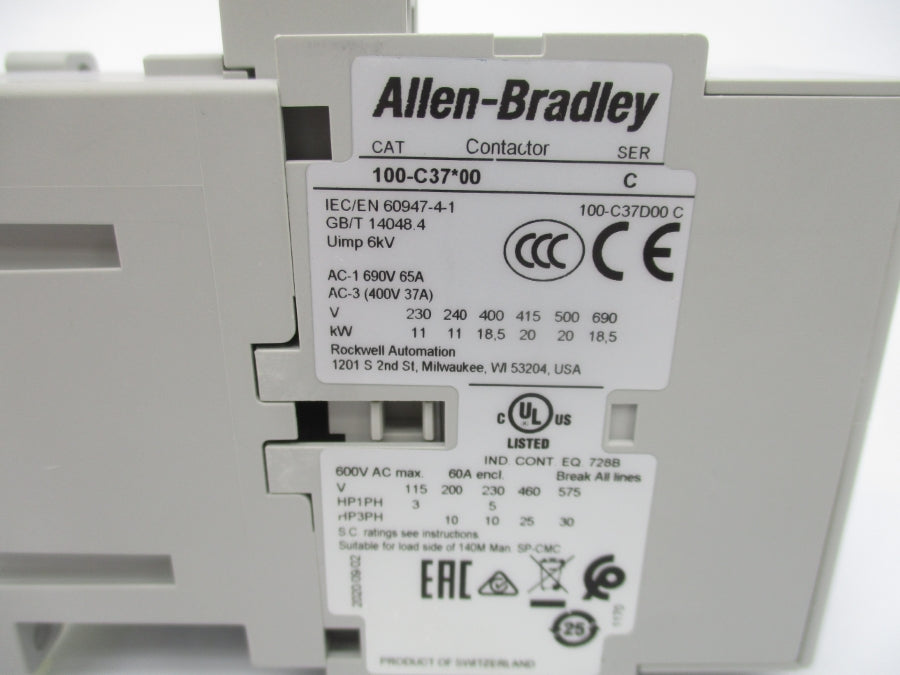 INDUSTRIAL SPARE PART 100-C37D00 SER. C 110/120V (BR/WH) NSMP
