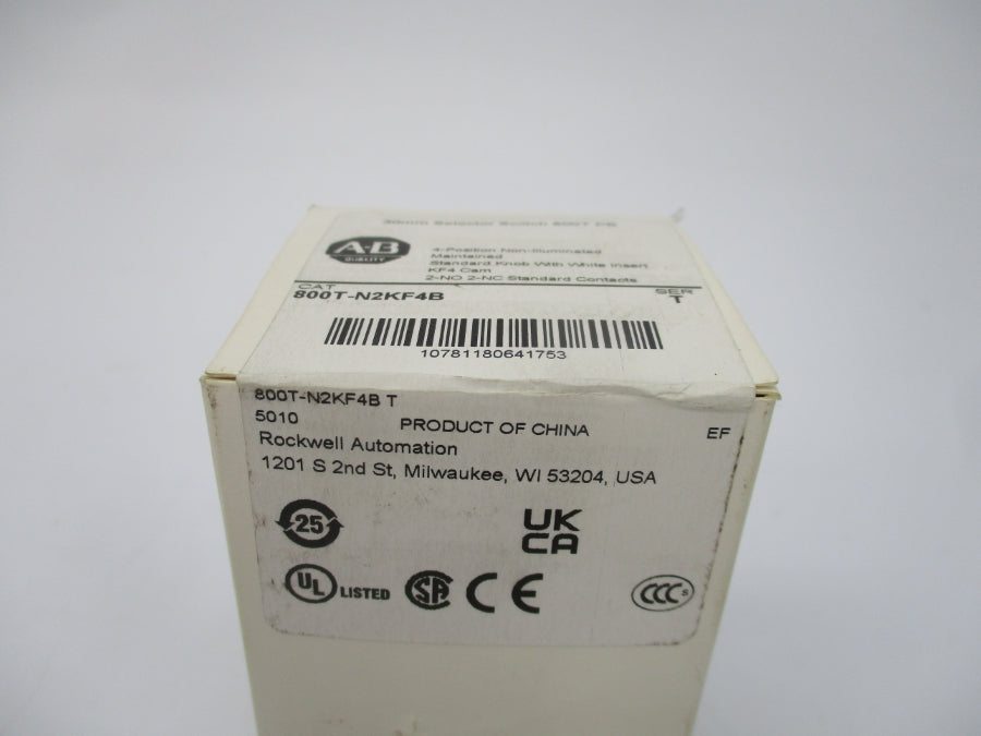 ALLEN BRADLEY 800T-N2KF4B SER. T (WH) NSFS