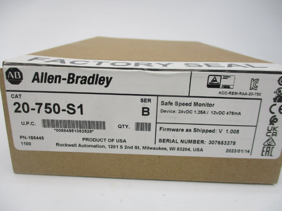 ALLEN BRADLEY 20-750-S1 SER. B F/W 1.008 24VDC 1.25A NSFS