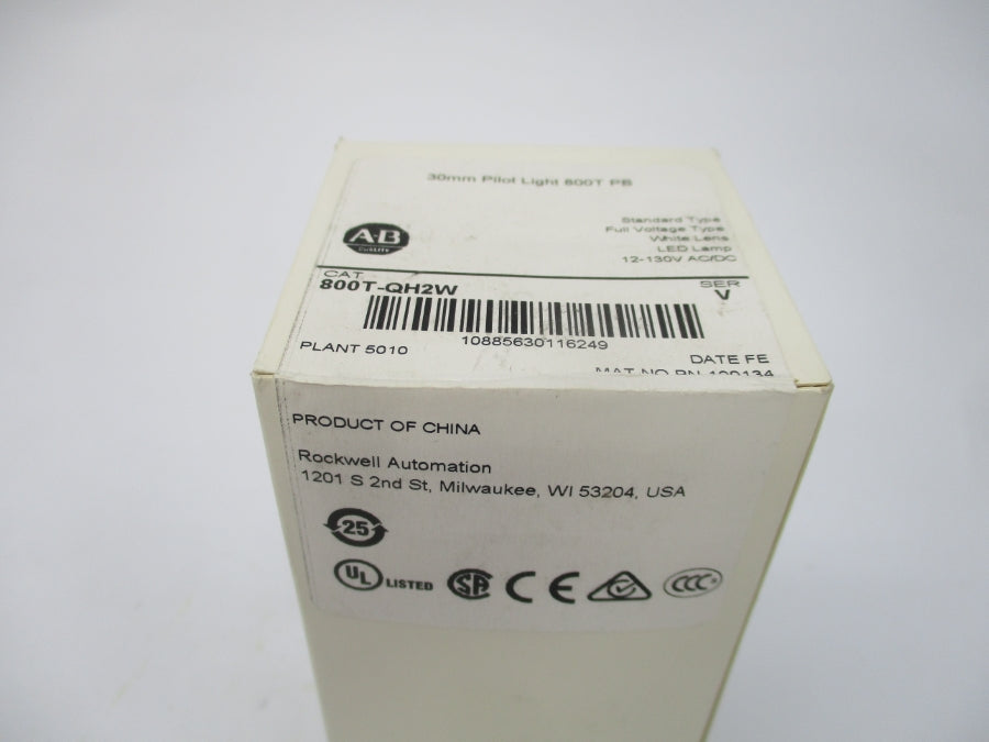 ALLEN BRADLEY 800T-QH2W SER. V 12-130VAC/DC (WH) NSFS