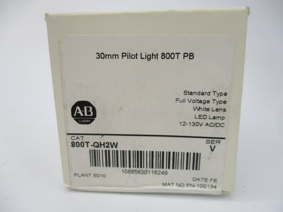 ALLEN BRADLEY 800T-QH2W SER. V 12-130VAC/DC (WH) NSFS