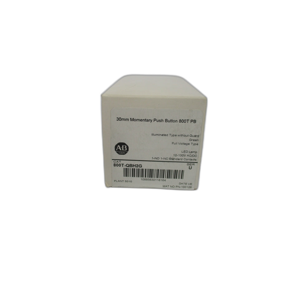 ALLEN BRADLEY 800T-QBH2G SER. U 12-130VAC/DC (WH) NSFS