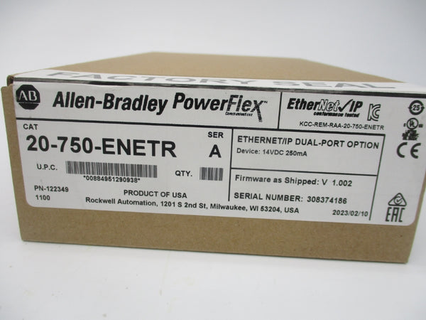 ALLEN BRADLEY 20-750-ENETR SER. A F/W 1.002 14VDC DATE: 2023 NSFS