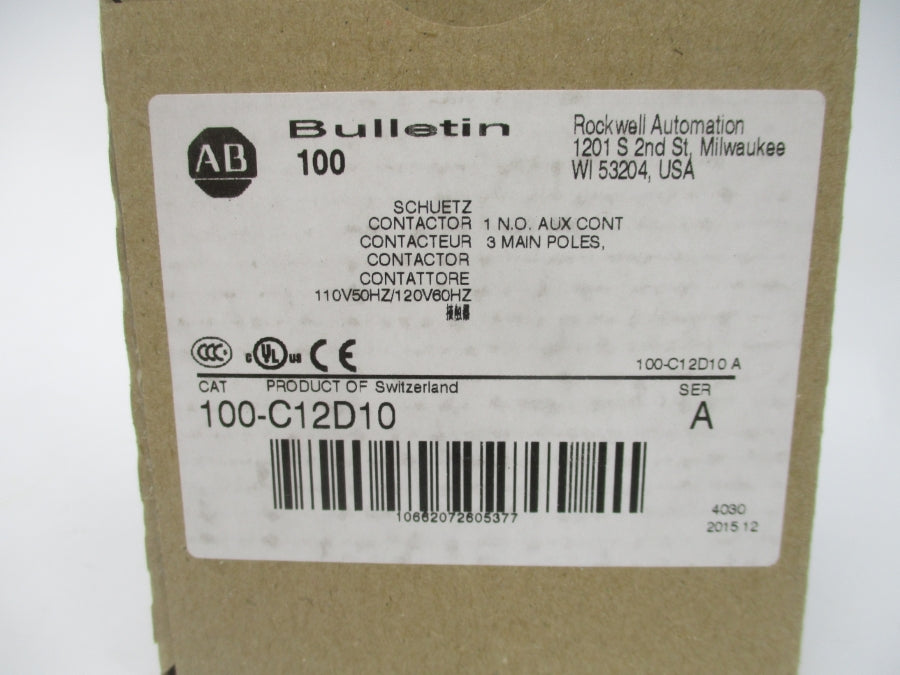 ALLEN BRADLEY 100-C12D10 SER. A 110/120V 32A (BR/WH) NSMP