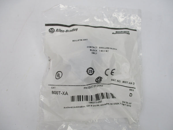 ALLEN BRADLEY 800T-XA SER. D NSMP