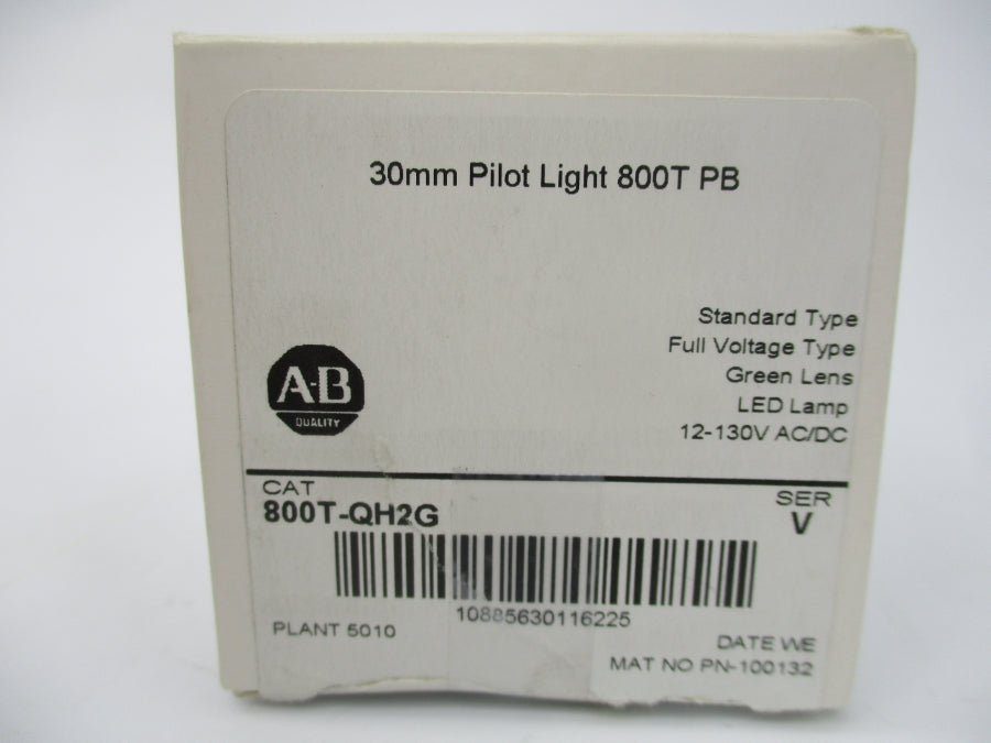 ALLEN BRADLEY 800T-QH2G SER. V 12-130VAC/DC (WH) NSMP