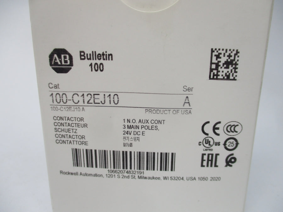 ALLEN BRADLEY 100-C12EJ10 SER. A 24VDC (WH) NSMP