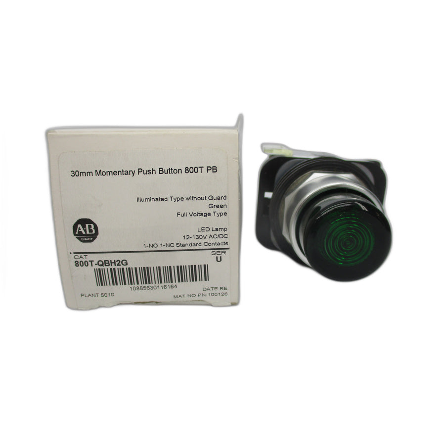 ALLEN BRADLEY 800T-QBH2G SER. U 12-130VAC/DC (WH) NSMP