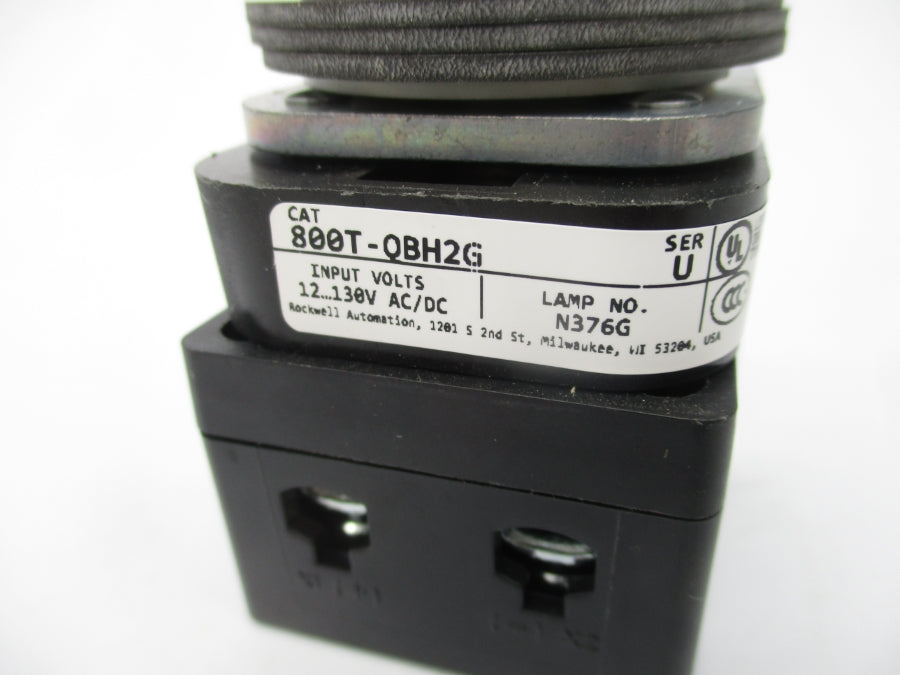 ALLEN BRADLEY 800T-QBH2G SER. U 12-130VAC/DC (WH) NSMP