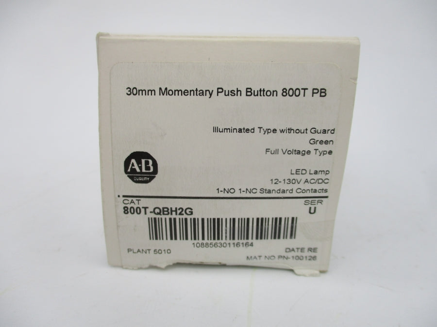 ALLEN BRADLEY 800T-QBH2G SER. U 12-130VAC/DC (WH) NSMP