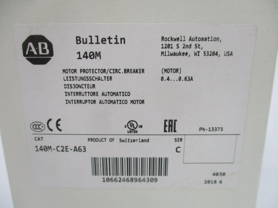 INDUSTRIAL SPARE PART 140M-C2E-A63 SER. C 690V .4-.63 (WH) NSMP