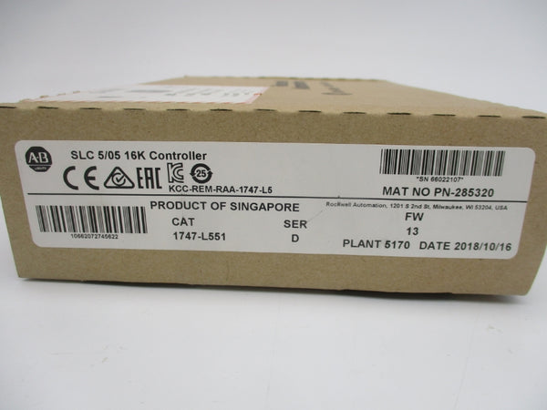 ALLEN BRADLEY 1747-L551 SER. D F/W 13 NSMP
