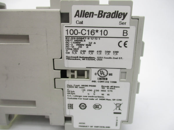 ALLEN BRADLEY 100-C16D10 SER. B 110/120V (BR/WH) NSMP