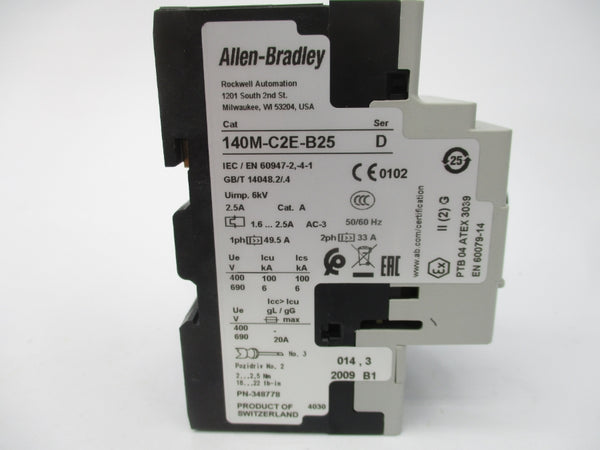 ALLEN BRADLEY 140M-C2E-B25 SER. D 690V 1.6-2.5A (WH) NSMP