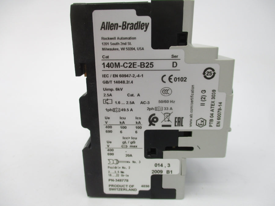 ALLEN BRADLEY 140M-C2E-B25 SER. D 690V 1.6-2.5A (WH) NSMP