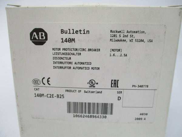 ALLEN BRADLEY 140M-C2E-B25 SER. D 690V 1.6-2.5A (WH) NSMP