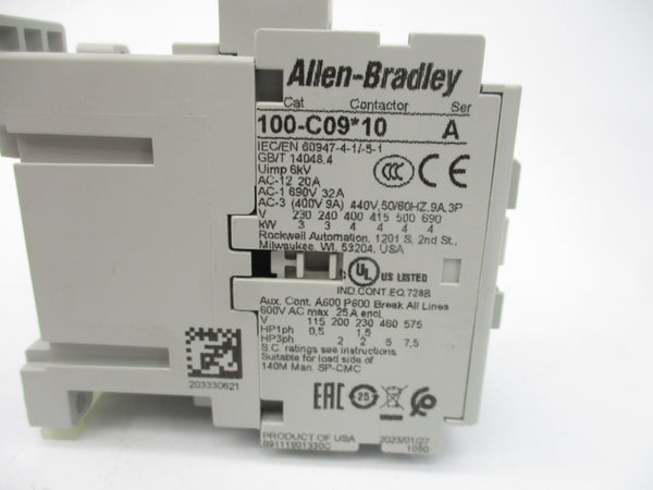ALLEN BRADLEY 100-C09D10 SER. A 110/120V (WH) NSMP