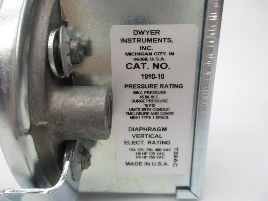 DWYER 1910-10 125-480VAC 15A 10PSI NSMP