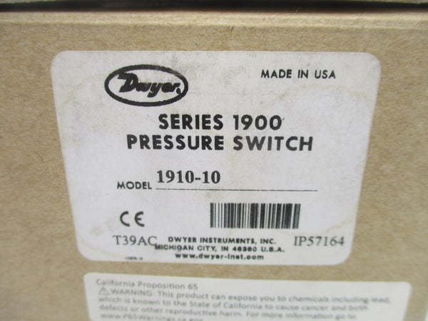 DWYER 1910-10 125-480VAC 15A 10PSI NSMP