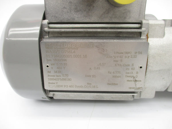 SEW EURODRIVE WA10/TDT56L4 01.7344205001.0001.16 460V 0.41A NSNP