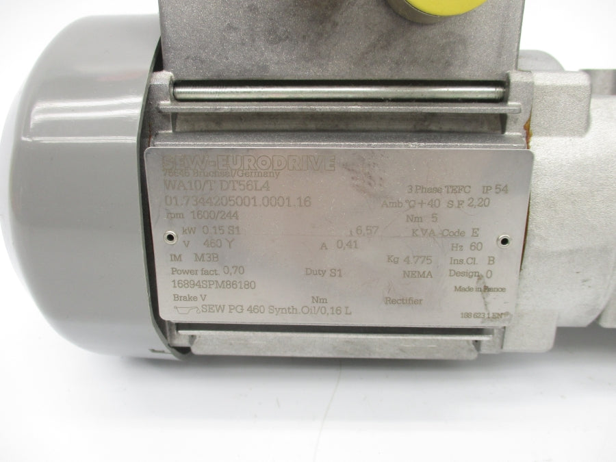 SEW EURODRIVE WA10/TDT56L4 01.7344205001.0001.16 460V 0.41A NSNP