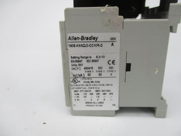 INDUSTRIAL SPARE PART 190E-KNNZJ2-CC10R-D SER. A 690V 6.3-10A UNMP