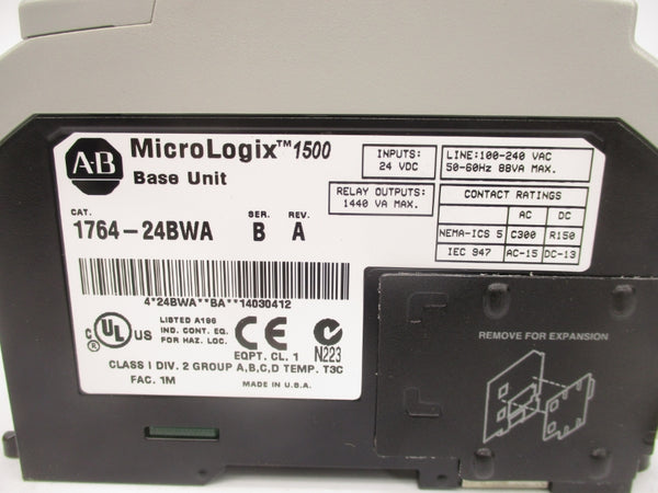ALLEN BRADLEY 1764-24BWA SER. B 100-240VAC REV. A NSMP