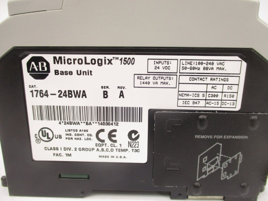 ALLEN BRADLEY 1764-24BWA SER. B 100-240VAC REV. A NSMP