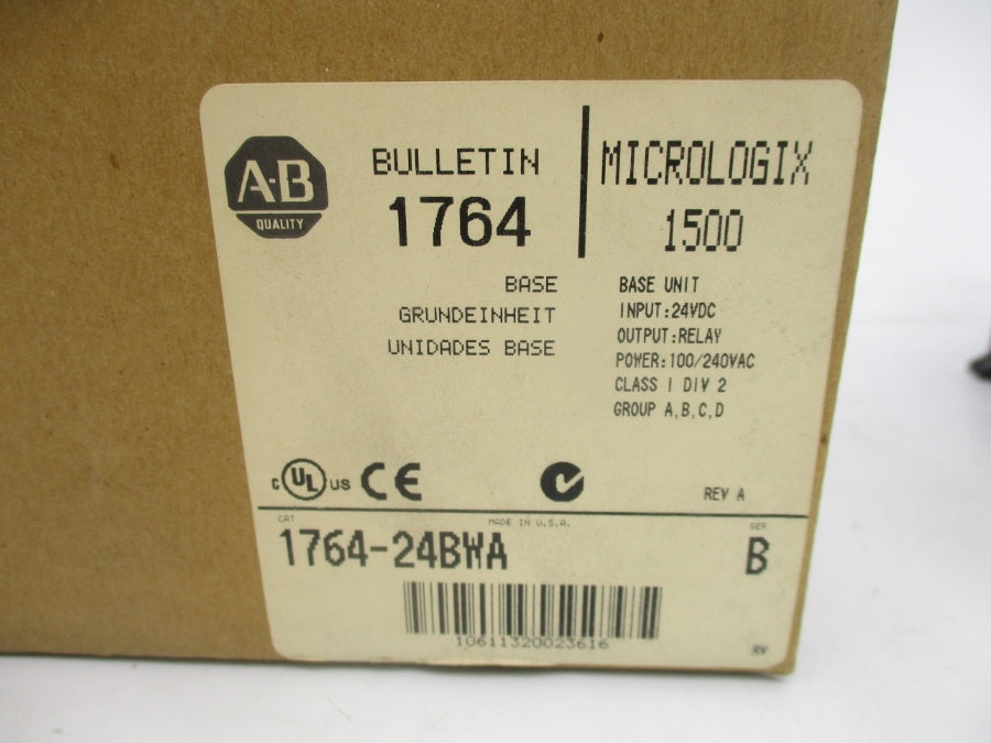 ALLEN BRADLEY 1764-24BWA SER. B 100-240VAC REV. A NSMP