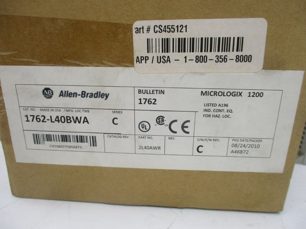 INDUSTRIAL SPARE PART 1762-L40BWA SER. C F/W 9 100-240VAC REV. F NSMP