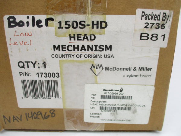 MCDONNELL & MILLER 173003 150S-HD 240VAC 3.7A NSMP
