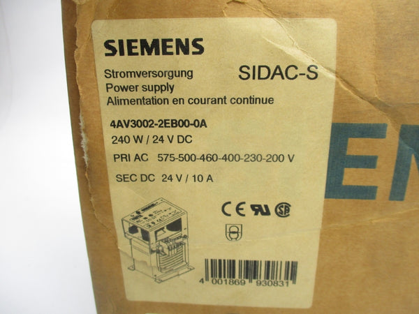 SIEMENS 4AV3002-2EB00-0A 575VAC 1A NSMP